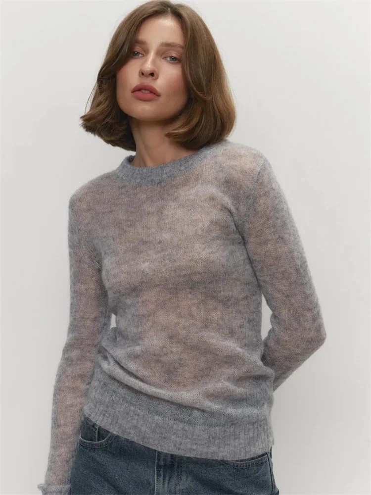 Tossy Knitwear See-Through   Ǯ    Ҹ  ָ Ʈ Y2k ž  Ǯ Ƿ